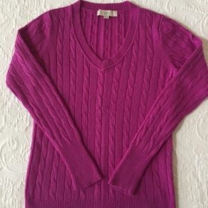 Loft Ann Taylor Cable Knit Wool Blend Sweater S